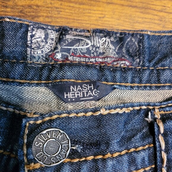 Silver Jeans Tag 36x34 Measures 38x35 Nash Heritage Straight Thick Stitch - Picture 4 of 10